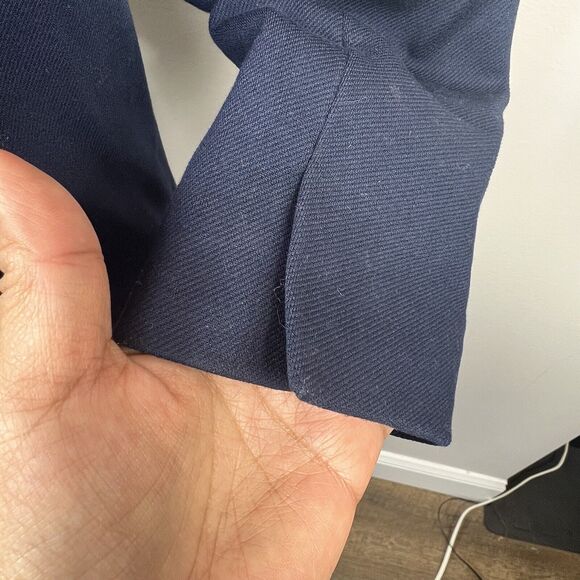 J Crew Navy Blue Open Front Blazer Jacket Size 8 Collarless - Picture 10 of 12